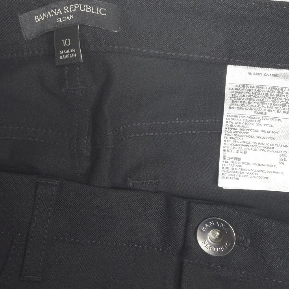 Banana Republic Sloan‎ Skinny Fit Stretch Workwear Black Womens Size 10